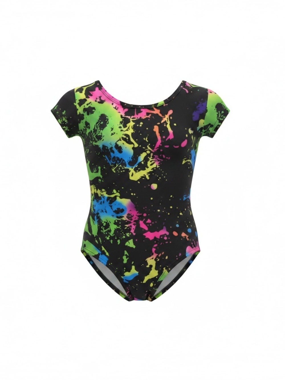 🌈Kids Neon Paint Splatter Leotard | Size 120 (UK) | Dance Gymnastics Ballet